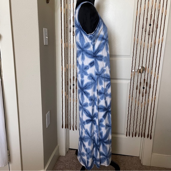 Chaps Maxi Dress Womens Blue & White Sleeveless Size Large - Picture 2 of 11